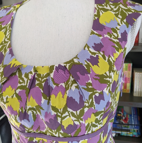 Boden Petite Floral Cotton Easter Dress SZ 8P - Picture 3 of 6